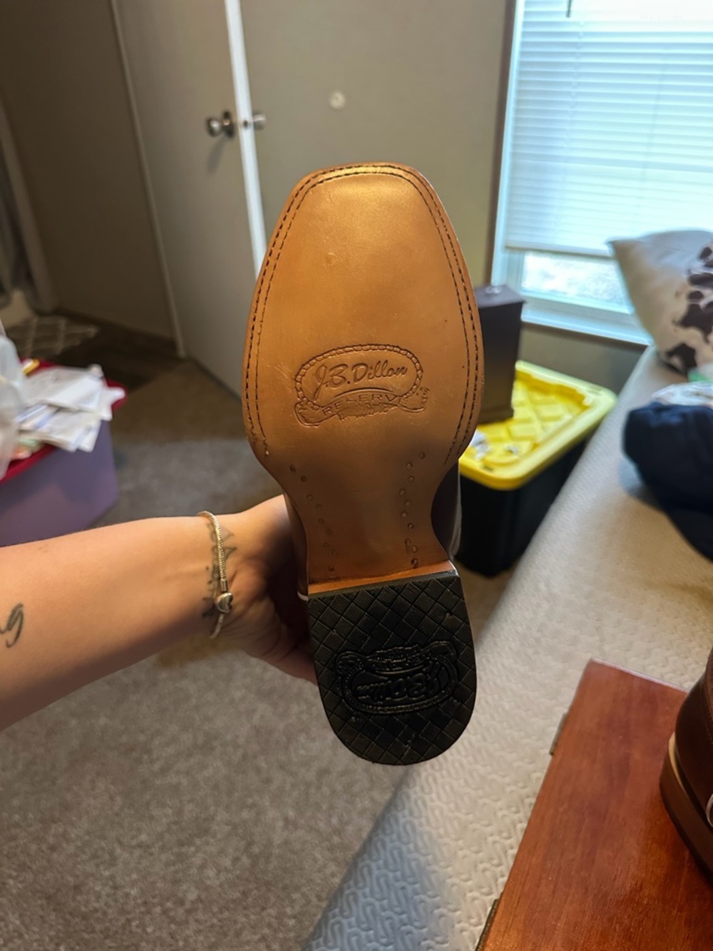 J.B. Dillon Brown and Tan Western Heeled Boots - Picture 2 of 5